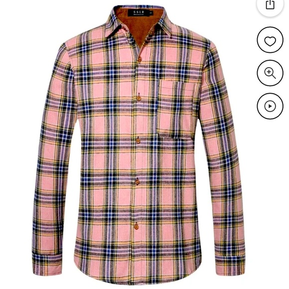 SSLR Plaid Flannel Shirt‎ for Men Long Sleeve Button Down Shirt - Picture 1 of 5